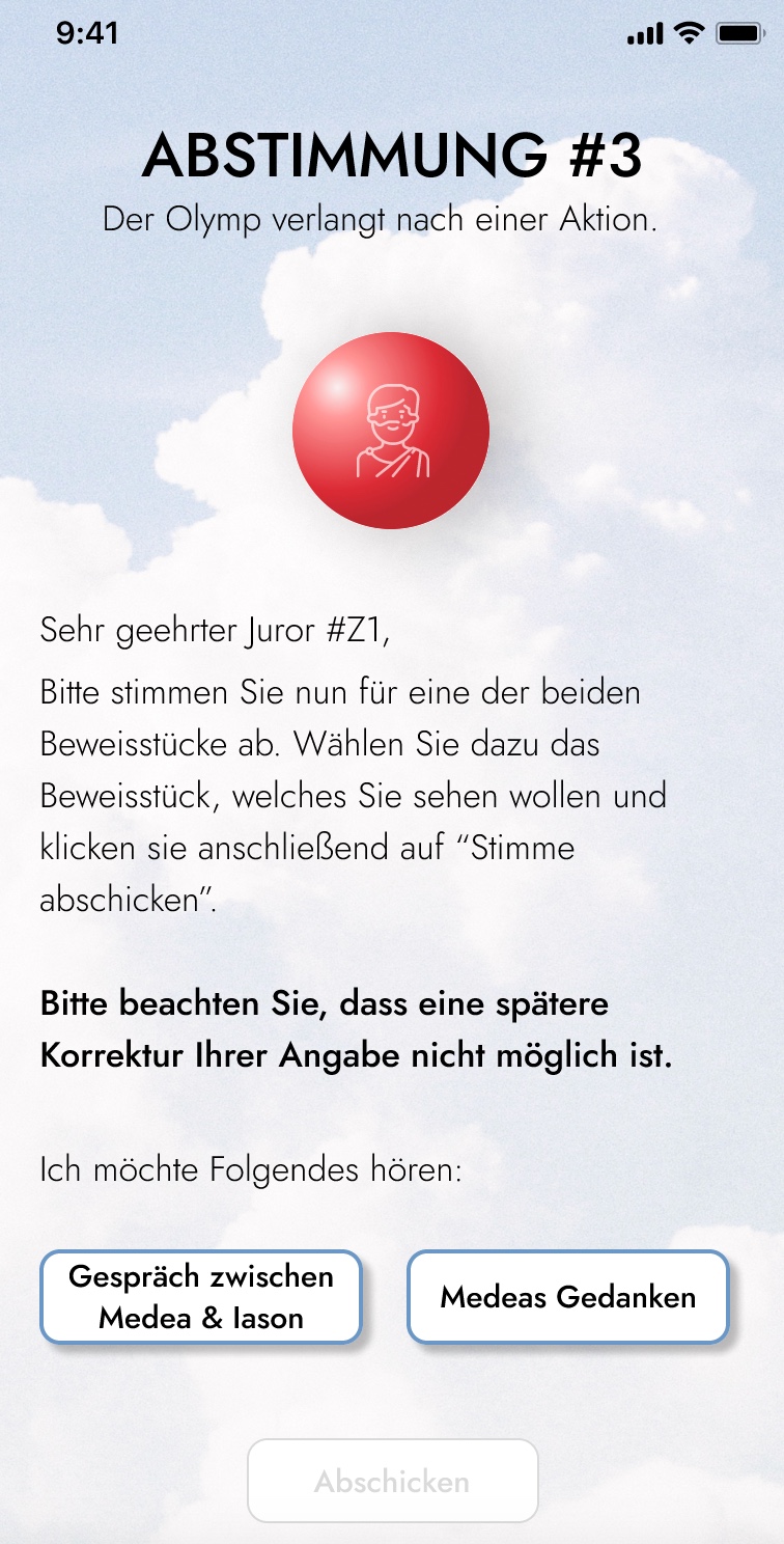 Zusehen ist ein Auschnitt aus der App