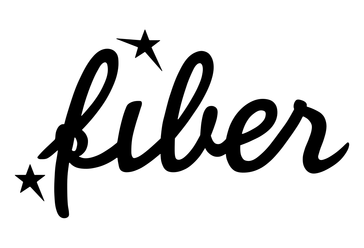 Logo, schwarzer Schriftzug auf weiß, vor dem Wort "fiber" steht ein Stern, der i-Punkt ist auch ein Stern