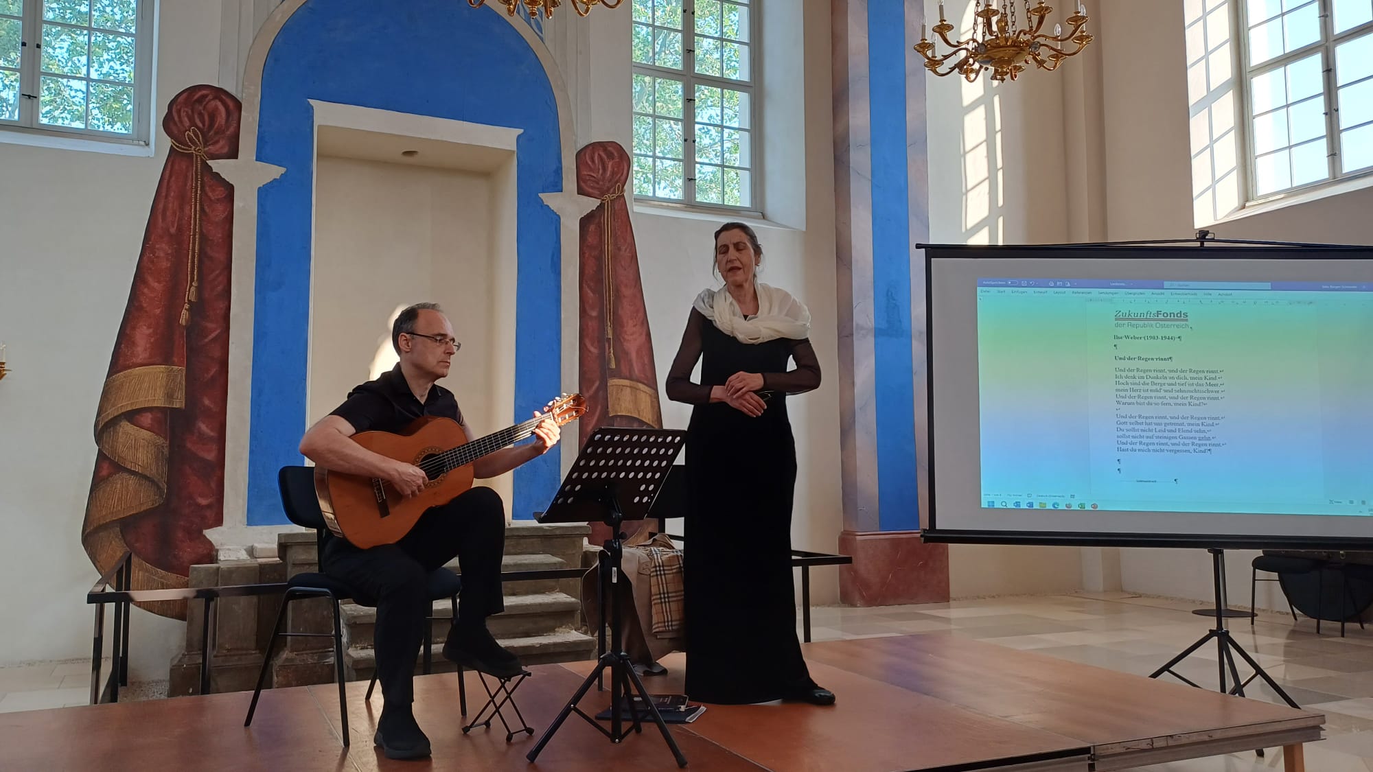 Konzert Synagoge Kobersdorf 05062025: Lieder aus Theresienstadt: Andrea Schwab - Mezzosopran, Ernst Ramsauer - Gitarre
