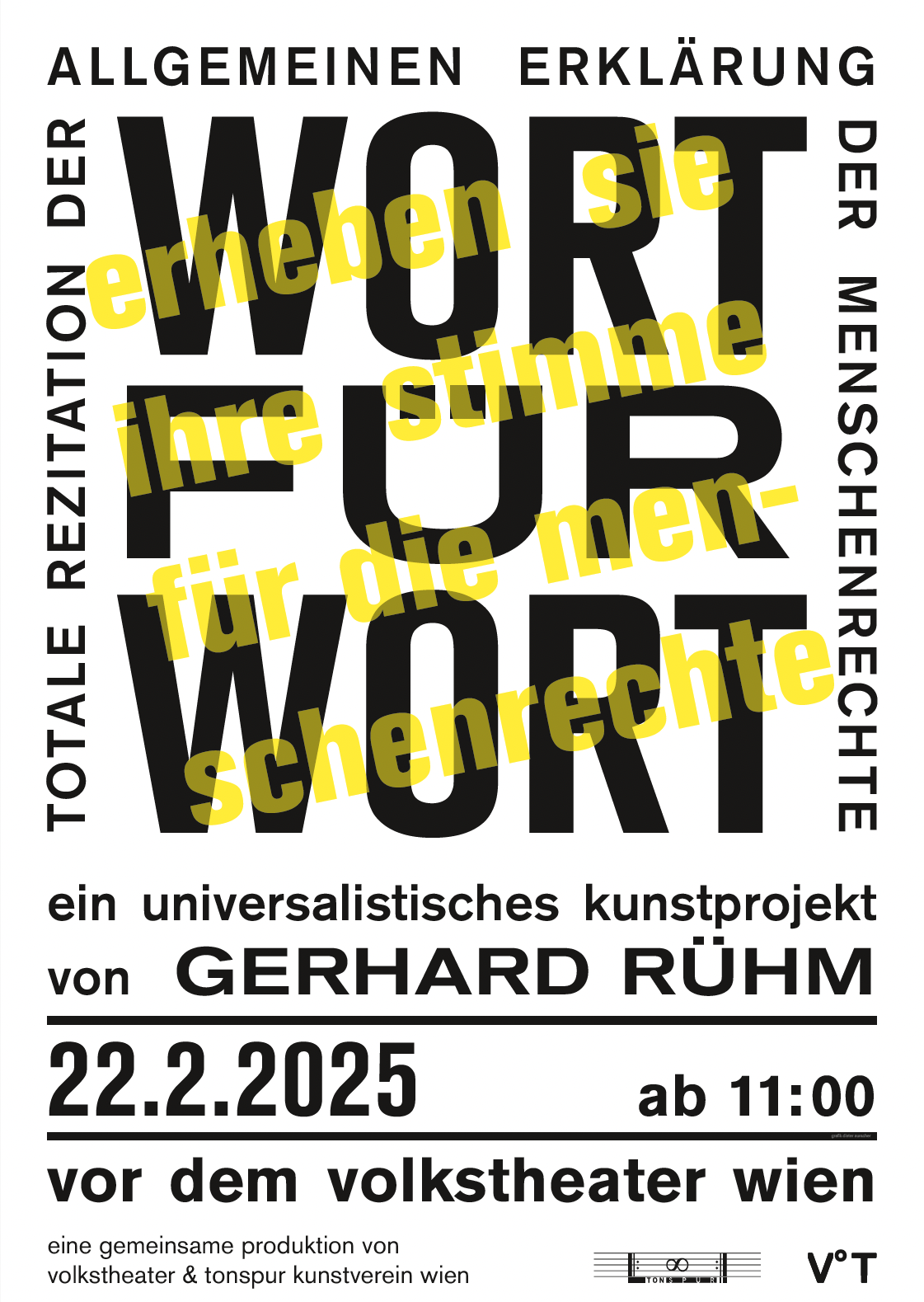 Plakat mit Bildmarke WORT FÜR WORT